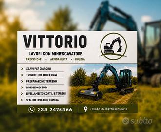 Lavori con mini escavatore ad Arezzo e Provincia