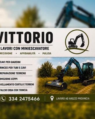 Lavori con mini escavatore ad Arezzo e Provincia