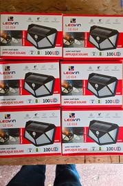 6 faretti 100led Energia solare sensore Movimento 
