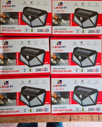 6 faretti 100led Energia solare sensore Movimento 