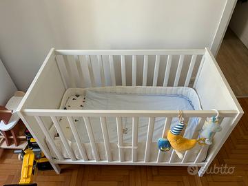 Culla Ikea Sundvik + materasso + paracolpi