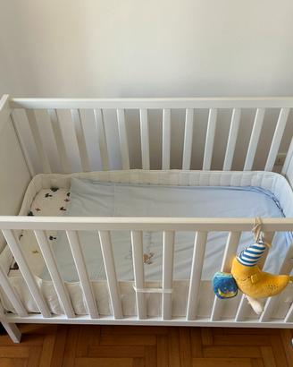 Culla Ikea Sundvik + materasso + paracolpi