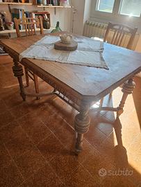 Tavolo antico in legno massello di quercia