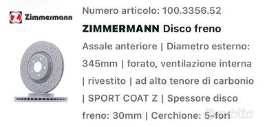 Dischi freni zimmermann porsche