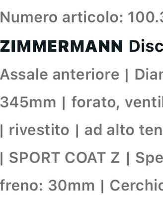 Dischi freni zimmermann porsche