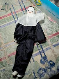 Pierrot snodabile testa in porcellana