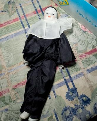 Pierrot snodabile testa in porcellana