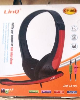 CUFFIE PER COMPUTER CON MICROFONO LINQ
