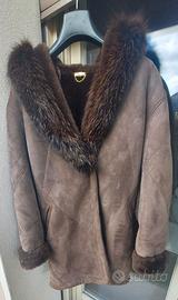 Cappotto montone con pelliccia visone