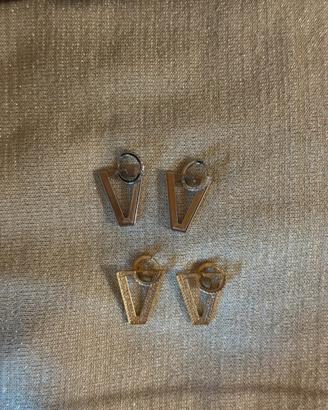 Set 4 orecchini oro e argento
