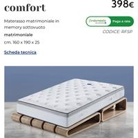 MATERASSO MATRIMONIALE AMERICA MEMORY TOP