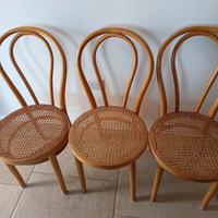 n. 3 sedie in paglia di Vienna 