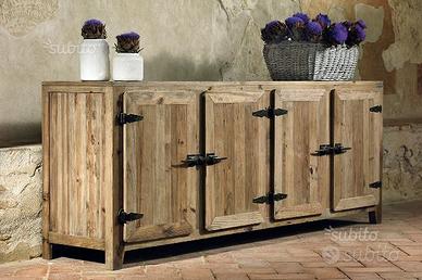 Credenza 4 ante legno vecchio cod 12005