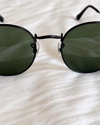 Ray-Ban RB3447 Round Metal Nero Lenti G-15 Green