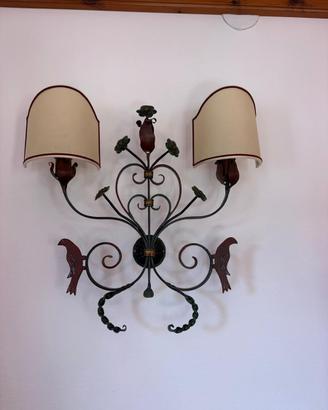 Due Appliques e Abat jour di Fabbro Artigiano