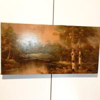 Elegante olio su tela 