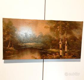 Elegante olio su tela 