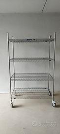 Scaffalatura mobile in acciaio cromato 