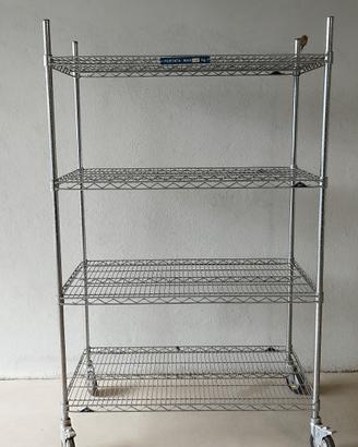 Scaffalatura mobile in acciaio cromato 