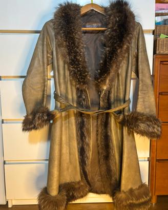 Cappotto vintage pelle e pelliccia donna