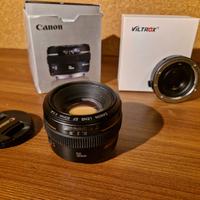 Canon 50mm 1.4 + Adattatore CANON EF - MICRO 4/3