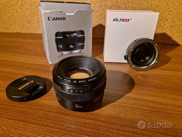 Canon 50mm 1.4 + Adattatore CANON EF - MICRO 4/3