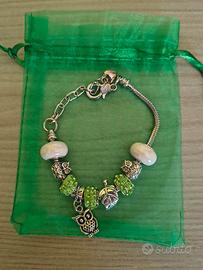 Braccialetto 9 charm tema gufo