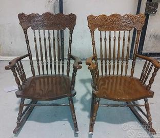 Coppia di sedie a dondolo vintage 