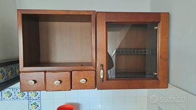 Pensilina in legno color noce