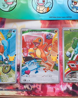 Trio Starter 1° generazione anniversario Pokemon