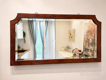 Specchiera antica in noce con specchio molato