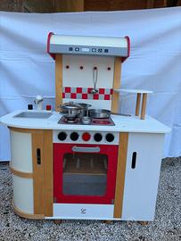 Cucina giocattolo legno HAPE + set alimenti