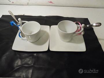 Tazzine caffè coppia "Saude por evviva" CERMAICA