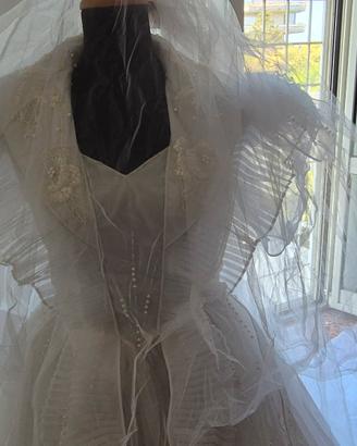 Abito da sposa vintage anni '80. tg 46