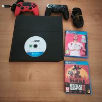 PS4 con 2 controller e giochi