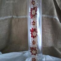 Vaso vetro cilindro dipinto