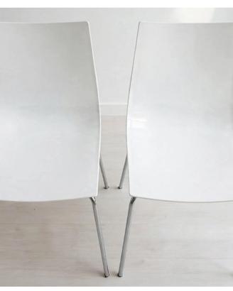 Sedie bianche plastica lucida cromata