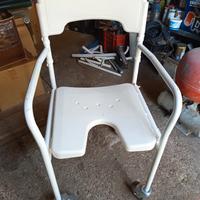 Sedia con ruote certificata per anziani ,com freni