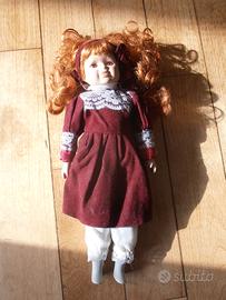 BAMBOLA VINTAGE PORCELLANA ALTEZZA 35 CM