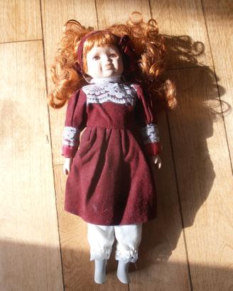 BAMBOLA VINTAGE PORCELLANA ALTEZZA 35 CM