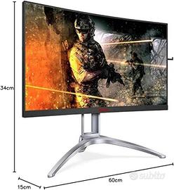 AGON Monitor 27 '' Curvo QHD 2560x1440, 144Hz, 1ms
