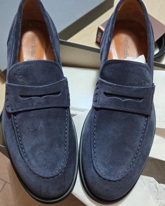 scarpe uomo mocassini nero giardini blu scamosciat