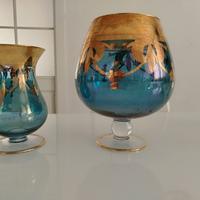 Coppia Vasi vetro con oro