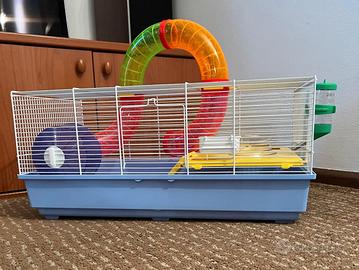 Gabbia per criceti completa di accessori