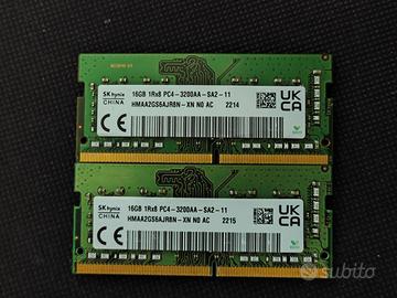 32Gb (2x16Gb) SK Hynix DDR4 Sodimm 3200Mhz