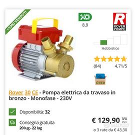 rover 30 ce pompa elettrica da travaso