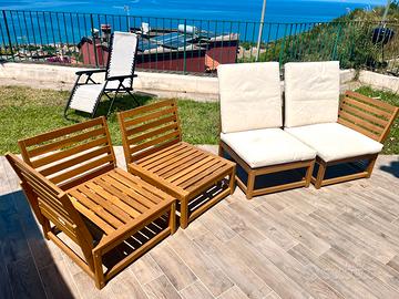 Sedia poltrona con schienale relax da giardino