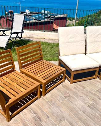 Sedia poltrona con schienale relax da giardino