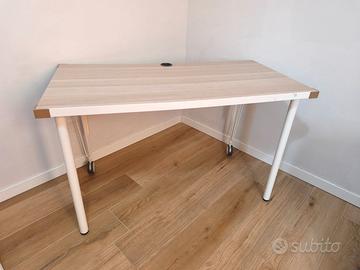 Scrivania IKEA LINNMON effetto rovere con ruote