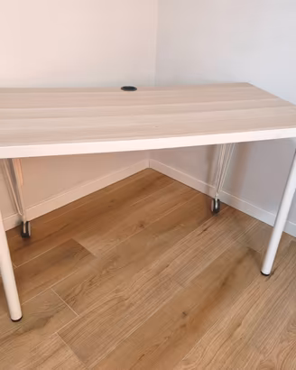 Scrivania IKEA LINNMON effetto rovere con ruote